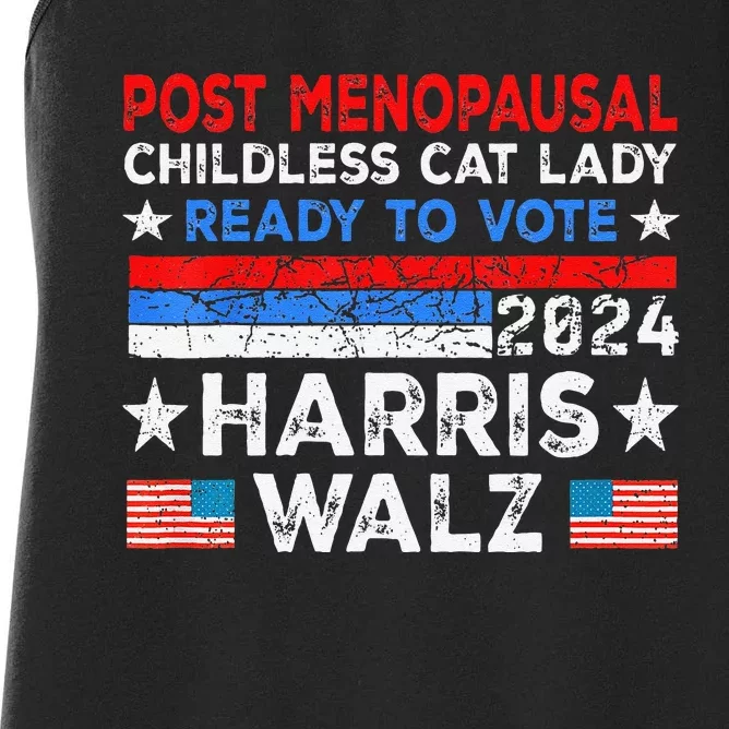 Postmenopausal Childless Cat Lady Ready To Vote Kamala Women's Racerback Tank