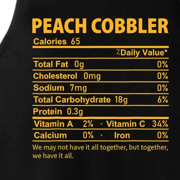 Peach Cobbler Costume Thanksgiving Food Nutrition Facts Ladies Tri-Blend Wicking Tank