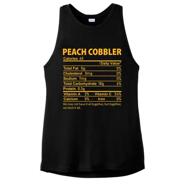 Peach Cobbler Costume Thanksgiving Food Nutrition Facts Ladies Tri-Blend Wicking Tank