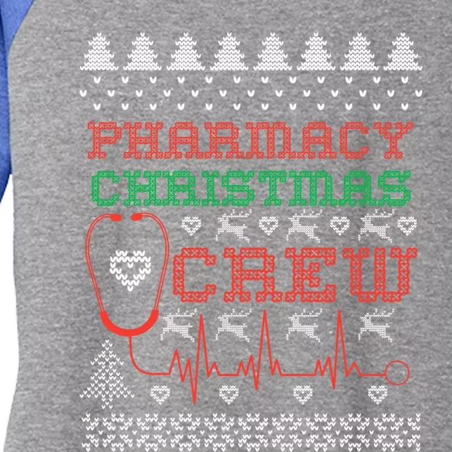 Pharmacy Christmas Cute Gift For Pharmacy Crew Ugly Pharmacist Great Gift Women's Tri-Blend 3/4-Sleeve Raglan Shirt