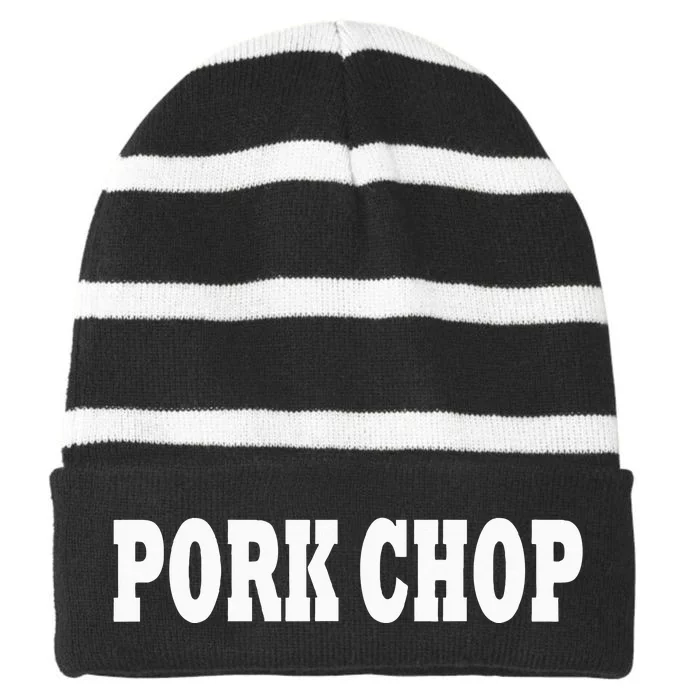 Pork Chop Costume Halloween Striped Beanie with Solid Band