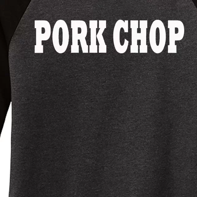 Pork Chop Costume Halloween Women's Tri-Blend 3/4-Sleeve Raglan Shirt