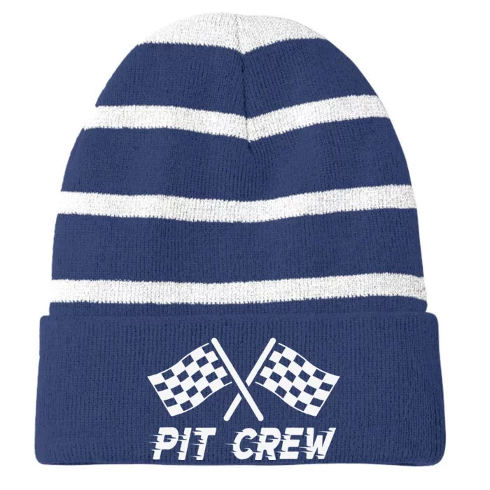 Pit Crew Costume For Race Car Parties Striped Beanie with Solid Band