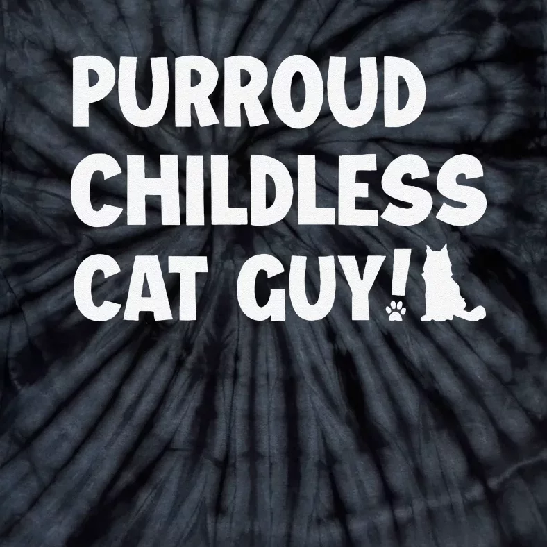 Purroud Childless Cat Guy Funny Voting For President 2024 Tie-Dye T-Shirt