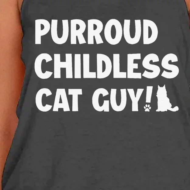 Purroud Childless Cat Guy Funny Voting For President 2024 Women's Knotted Racerback Tank