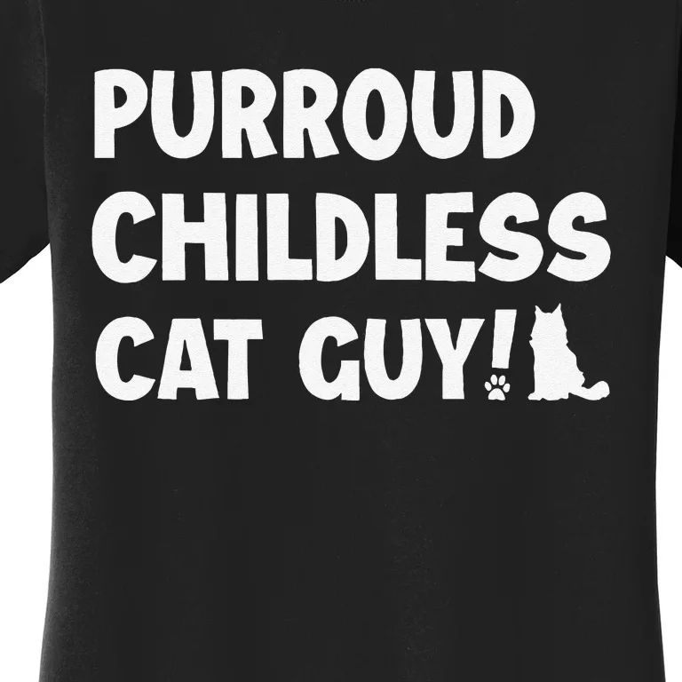 Purroud Childless Cat Guy Funny Voting For President 2024 Women's T-Shirt