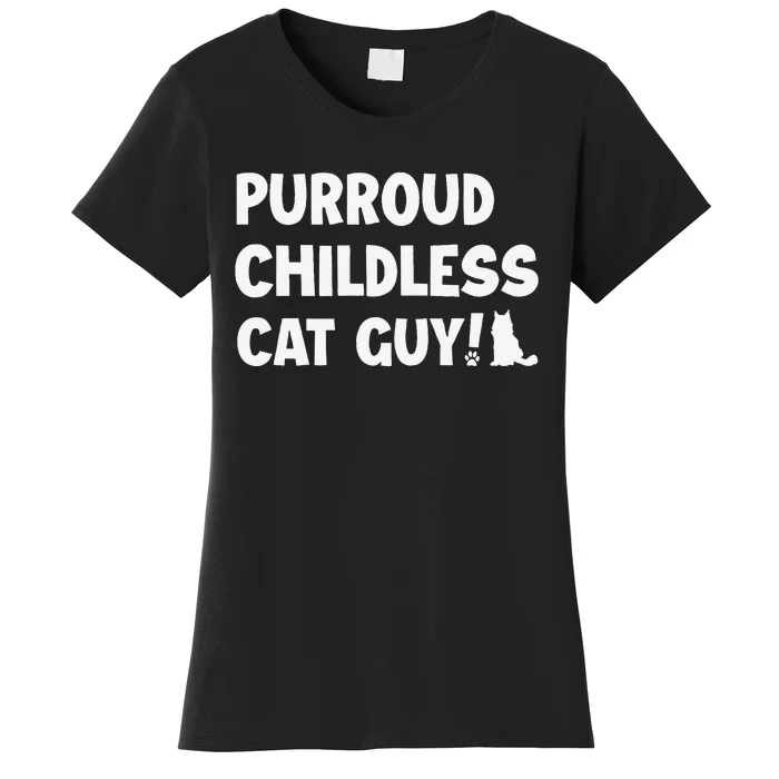 Purroud Childless Cat Guy Funny Voting For President 2024 Women's T-Shirt