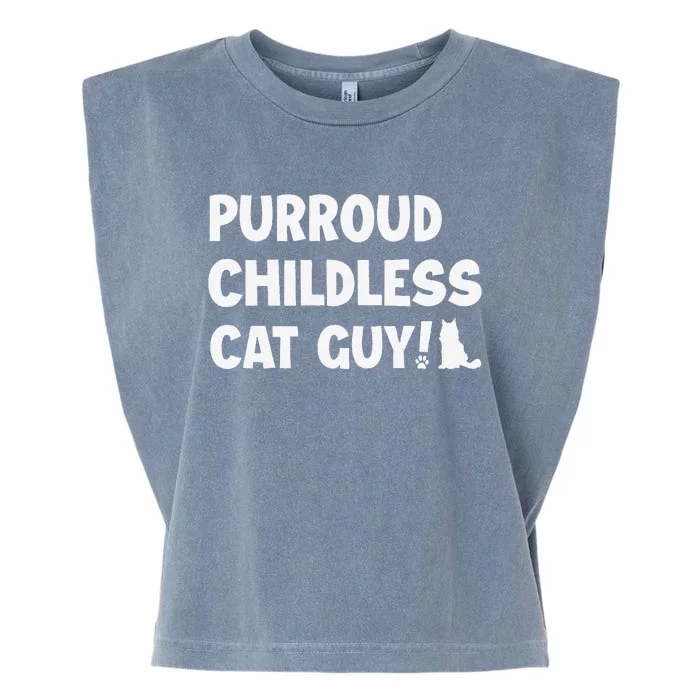 Purroud Childless Cat Guy Funny Voting For President 2024 Garment-Dyed Women's Muscle Tee