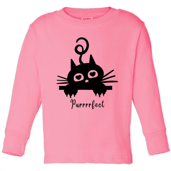 Purrrfect Cute Cat Toddler Long Sleeve Shirt