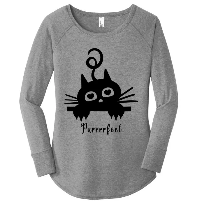 Purrrfect Cute Cat Women's Perfect Tri Tunic Long Sleeve Shirt