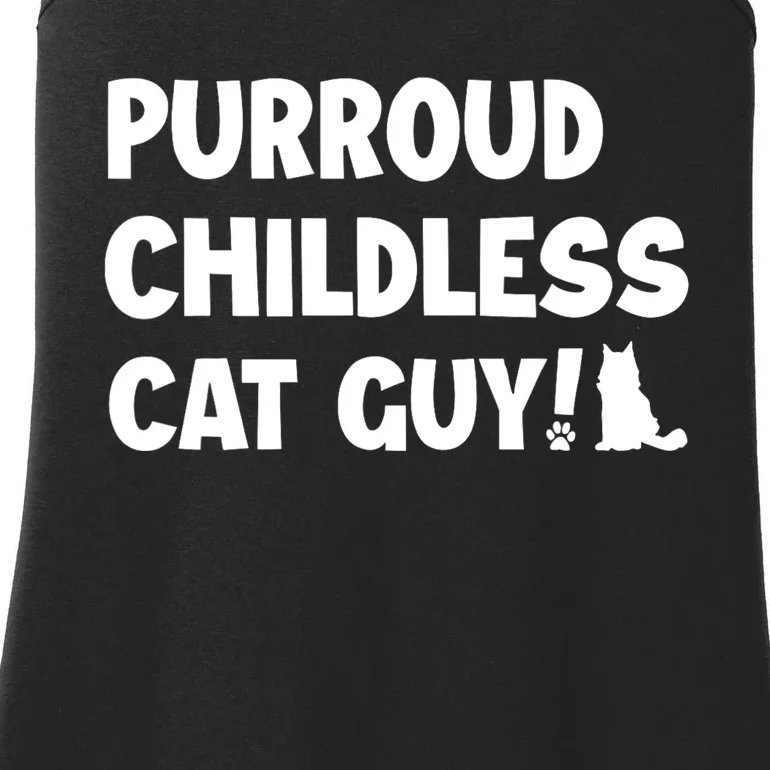 Purroud Childless Cat Guy Funny Voting For President 2024 Ladies Essential Tank