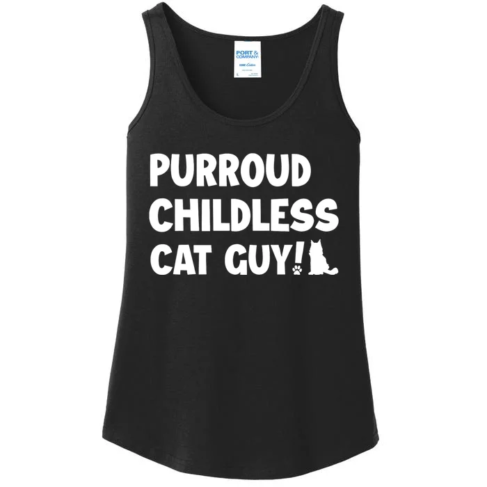 Purroud Childless Cat Guy Funny Voting For President 2024 Ladies Essential Tank