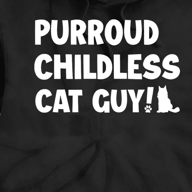 Purroud Childless Cat Guy Funny Voting For President 2024 Tie Dye Hoodie