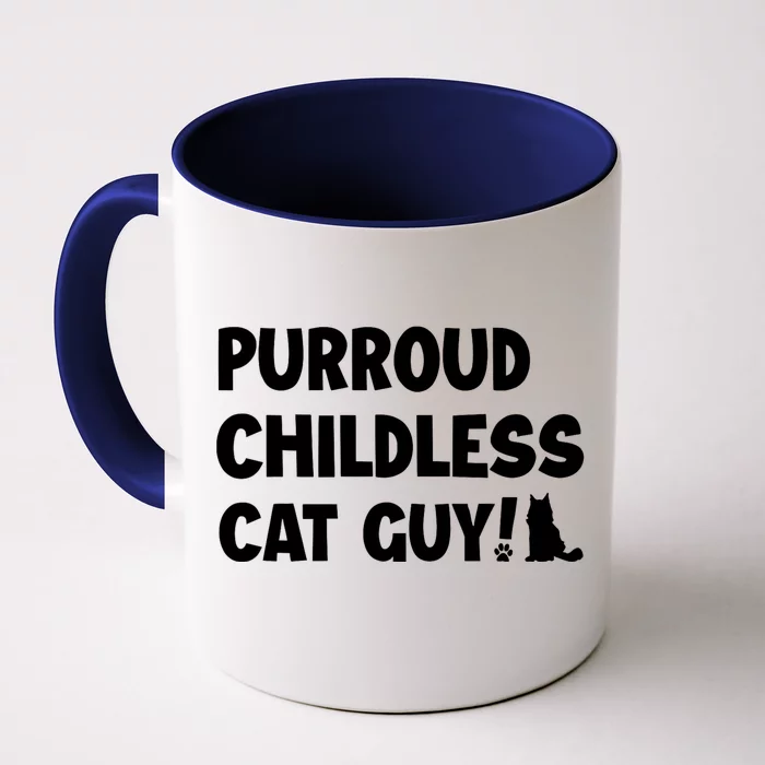 Purroud Childless Cat Guy Funny Voting For President 2024 Front & Back Coffee Mug