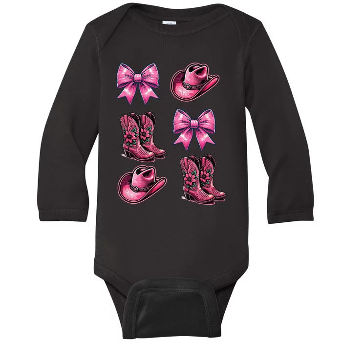 Pinkk Coquette Cowgirl Baby Long Sleeve Bodysuit