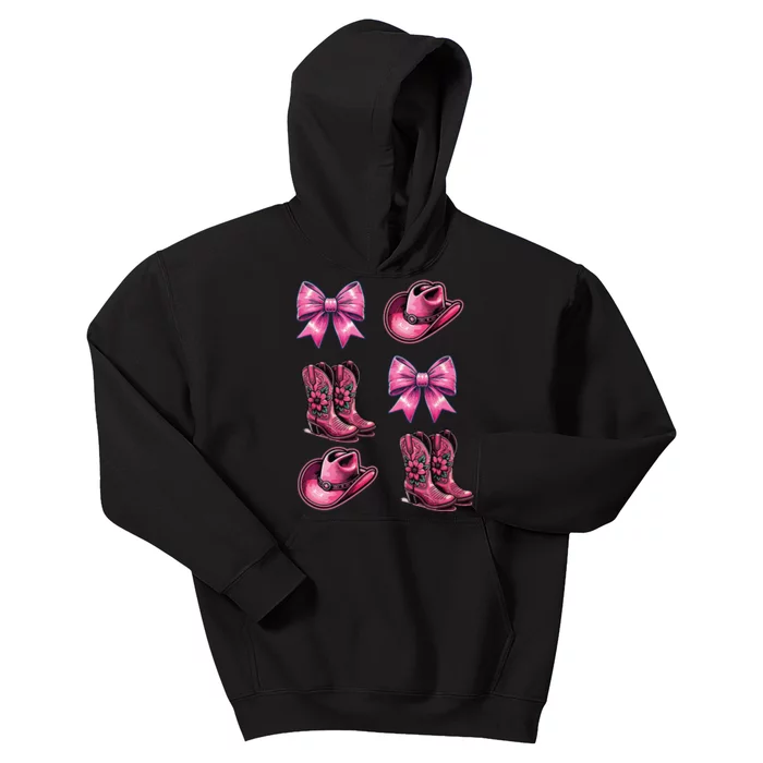 Pinkk Coquette Cowgirl Kids Hoodie