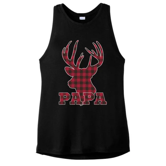 Papa Christmas Clothing Red Plaid Deer Meaningful Gift Gift Ladies Tri-Blend Wicking Tank