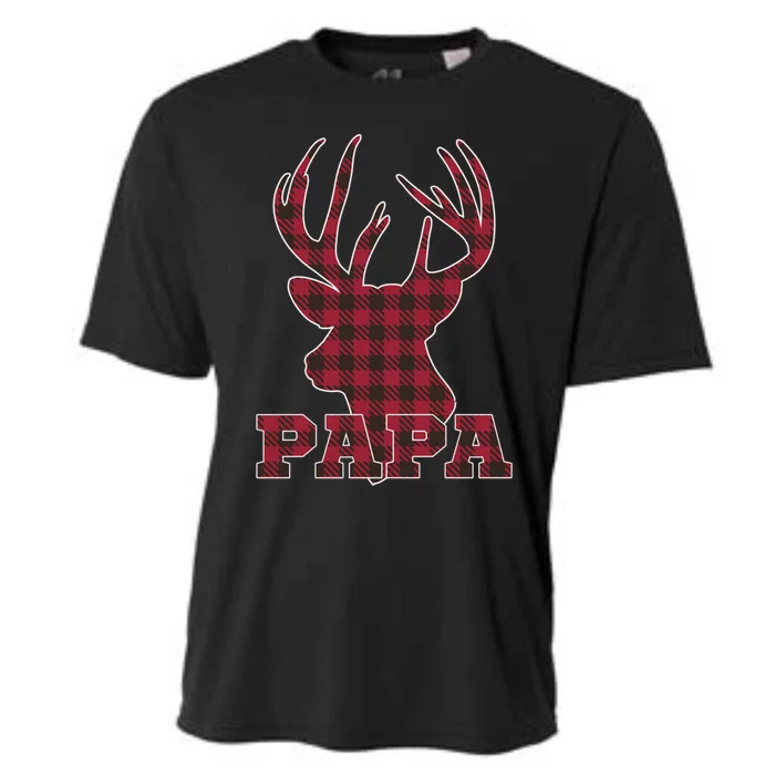 Papa Christmas Clothing Red Plaid Deer Meaningful Gift Gift Cooling Performance Crew T-Shirt