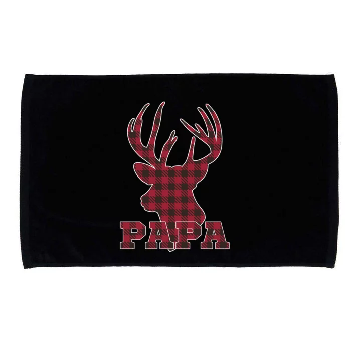 Papa Christmas Clothing Red Plaid Deer Meaningful Gift Gift Microfiber Hand Towel