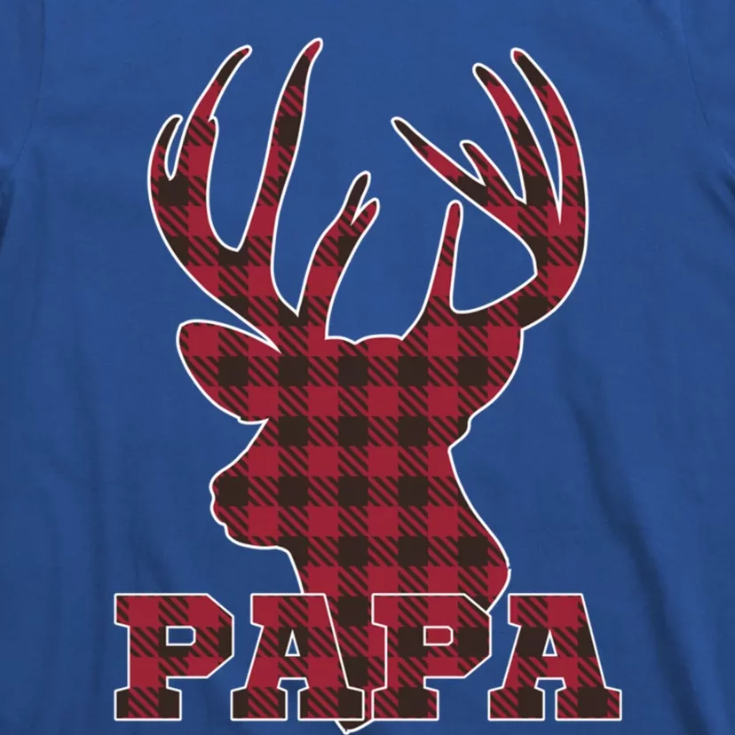 Papa Christmas Clothing Red Plaid Deer Meaningful Gift Gift T-Shirt