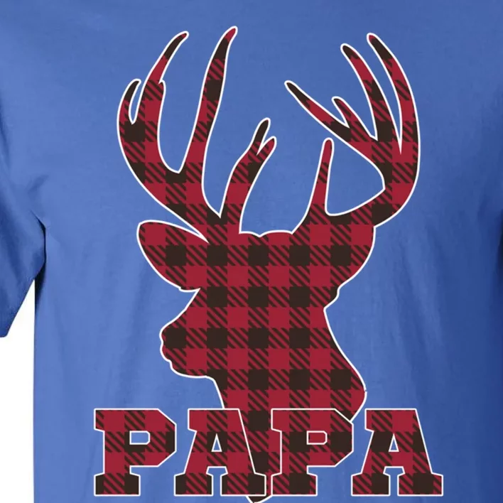 Papa Christmas Clothing Red Plaid Deer Meaningful Gift Gift Tall T-Shirt