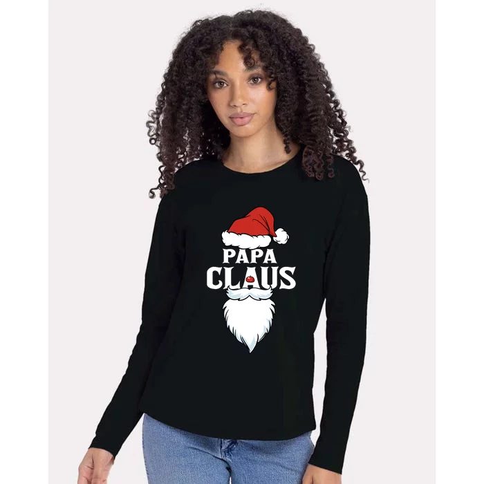 Papa Claus Christmas Lights Pajama Family Matching Womens Cotton Relaxed Long Sleeve T-Shirt