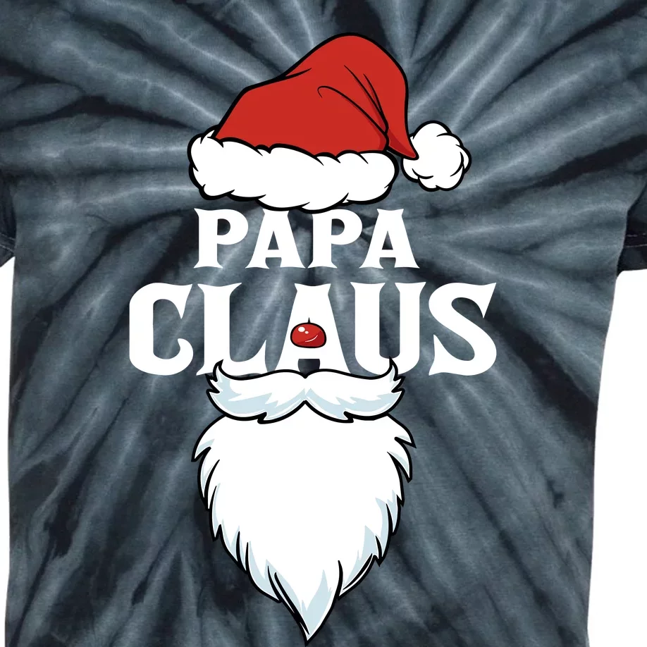 Papa Claus Christmas Lights Pajama Family Matching Kids Tie-Dye T-Shirt