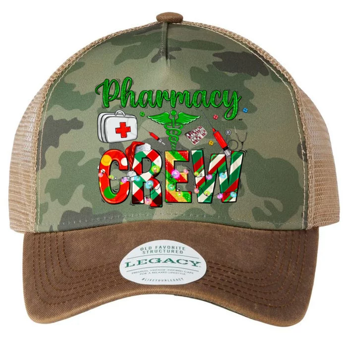 Pharmacy Crew Christmas Nurse Life With Santa Hat Pajamas Gift Legacy Tie Dye Trucker Hat