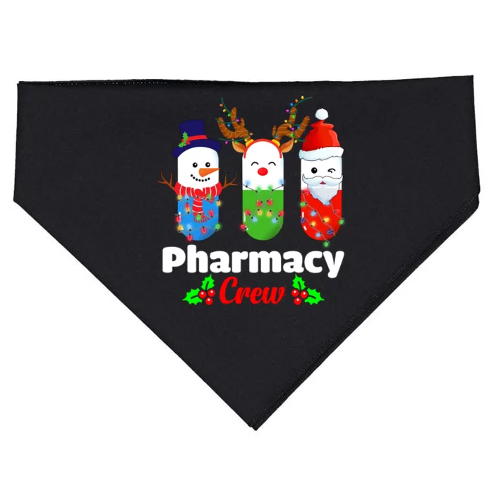 Pharmacy Crew Christmas Pills Snow Reindeer Santa Claus Gift USA-Made Doggie Bandana