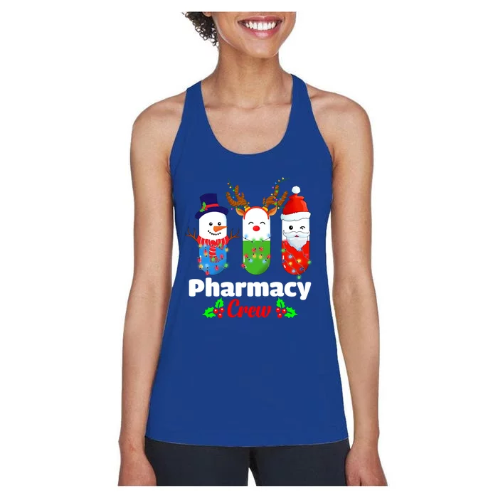 Pharmacy Crew Christmas Pills Snow Reindeer Santa Claus Gift Women's Racerback Tank