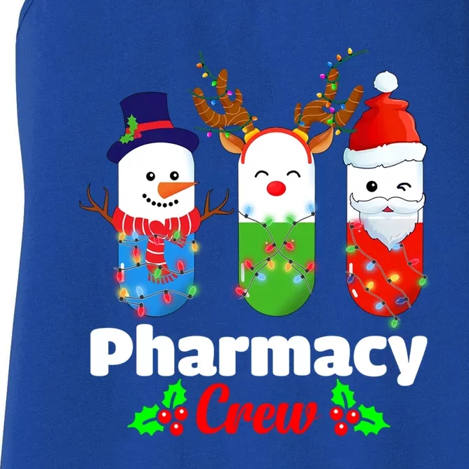 Pharmacy Crew Christmas Pills Snow Reindeer Santa Claus Gift Women's Racerback Tank