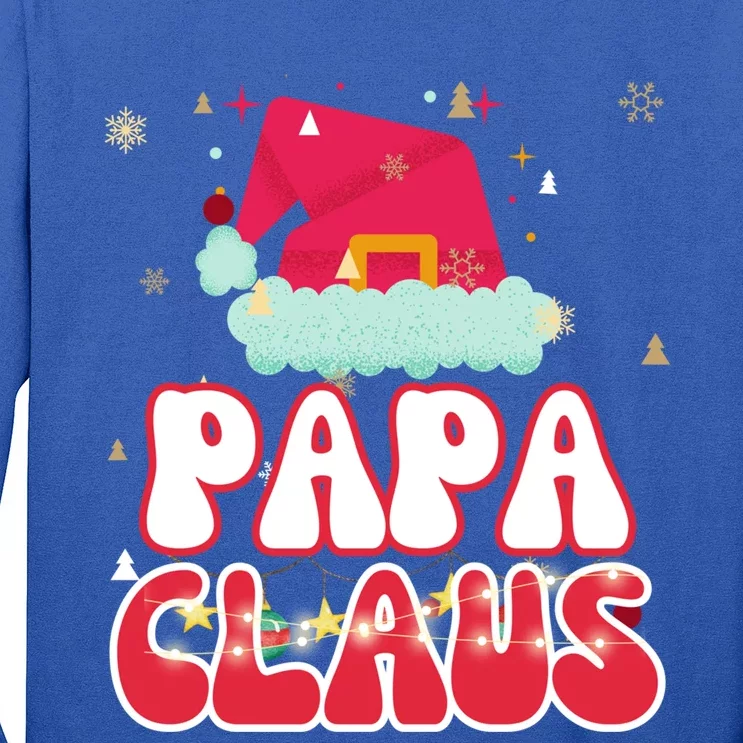 Papa Claus Christmas Lights Pajama Family Matching Gift Long Sleeve Shirt