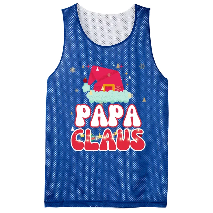 Papa Claus Christmas Lights Pajama Family Matching Gift Mesh Reversible Basketball Jersey Tank