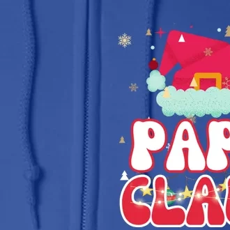 Papa Claus Christmas Lights Pajama Family Matching Gift Full Zip Hoodie