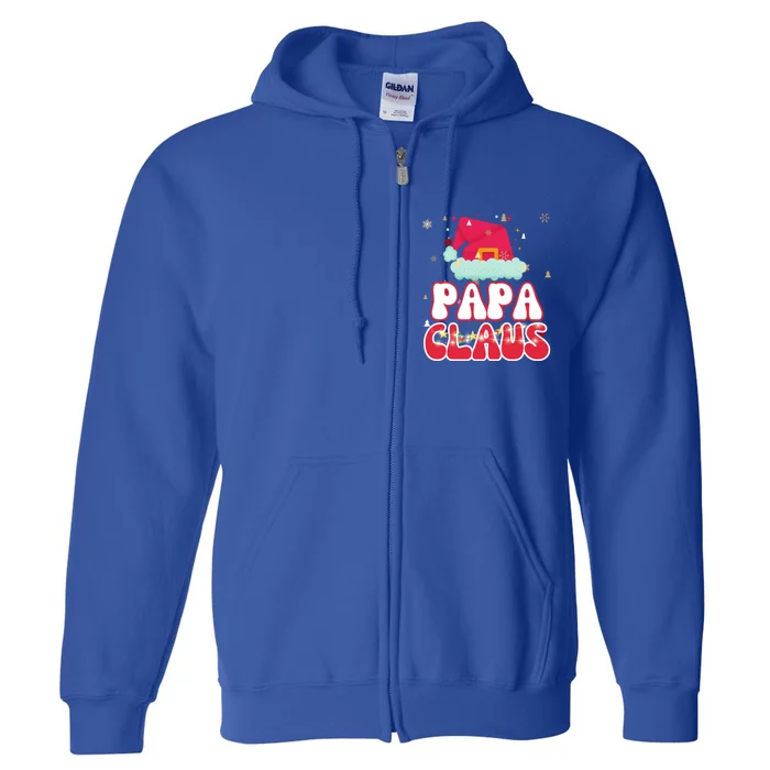 Papa Claus Christmas Lights Pajama Family Matching Gift Full Zip Hoodie