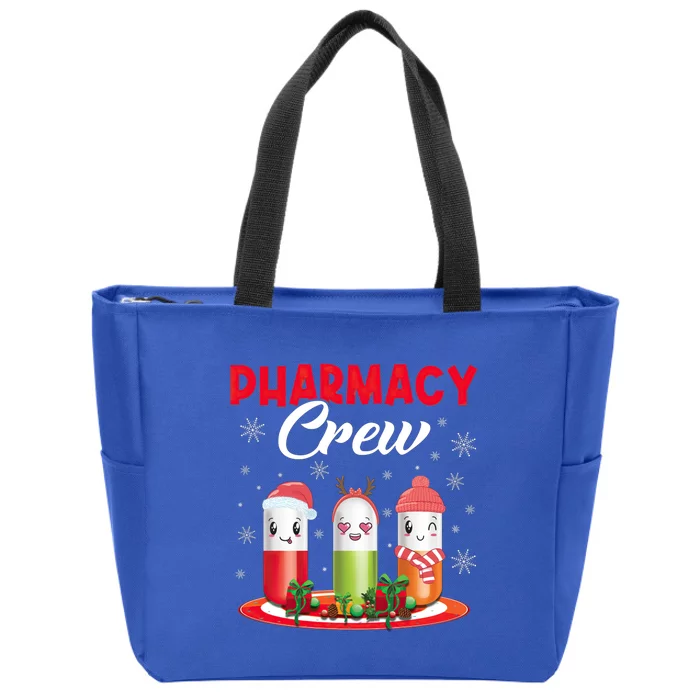 Pharmacy Crew Christmas Pills Snow Reindeer Santa Claus Meaningful Gift Zip Tote Bag