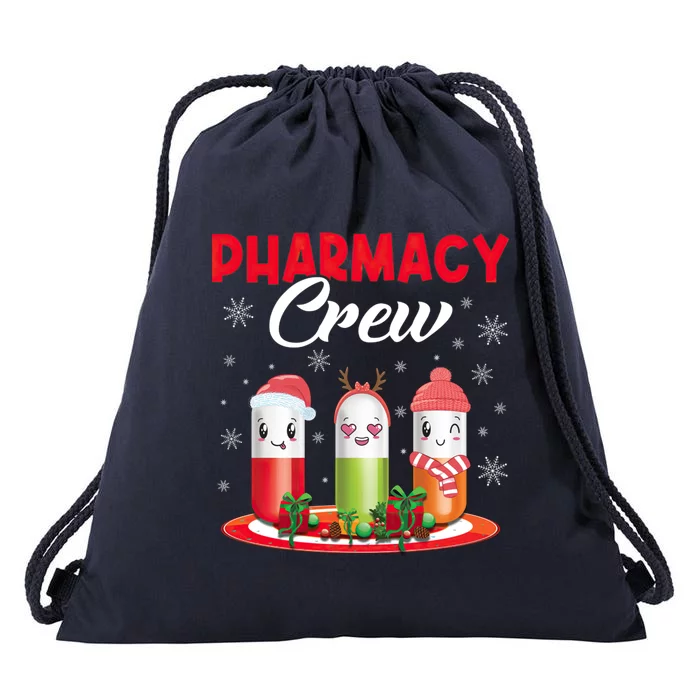 Pharmacy Crew Christmas Pills Snow Reindeer Santa Claus Meaningful Gift Drawstring Bag