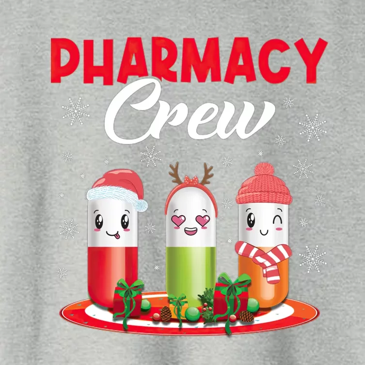 Pharmacy Crew Christmas Pills Snow Reindeer Santa Claus Meaningful Gift Women's Crop Top Tee