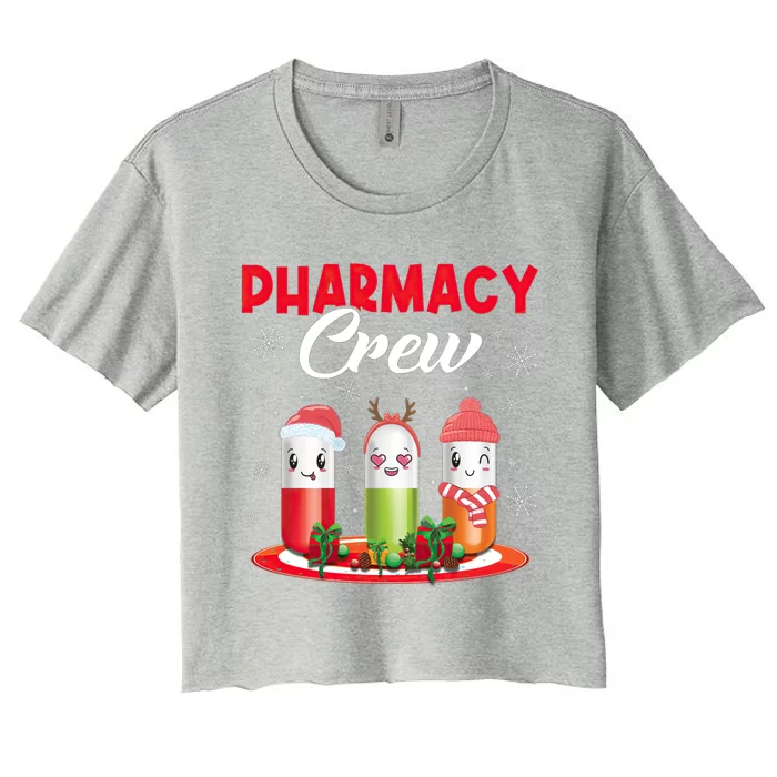 Pharmacy Crew Christmas Pills Snow Reindeer Santa Claus Meaningful Gift Women's Crop Top Tee