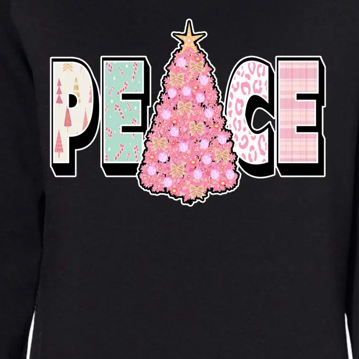 Peace Christmas Cute Holiday Gift Womens California Wash Sweatshirt