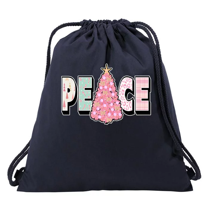 Peace Christmas Cute Holiday Gift Drawstring Bag