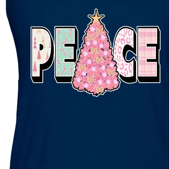 Peace Christmas Cute Holiday Gift Ladies Essential Flowy Tank