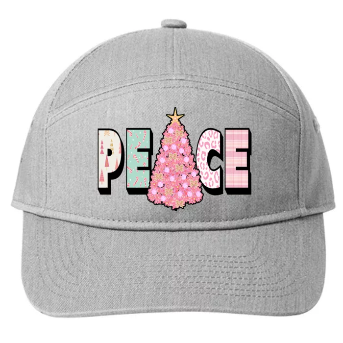 Peace Christmas Cute Holiday Gift 7-Panel Snapback Hat