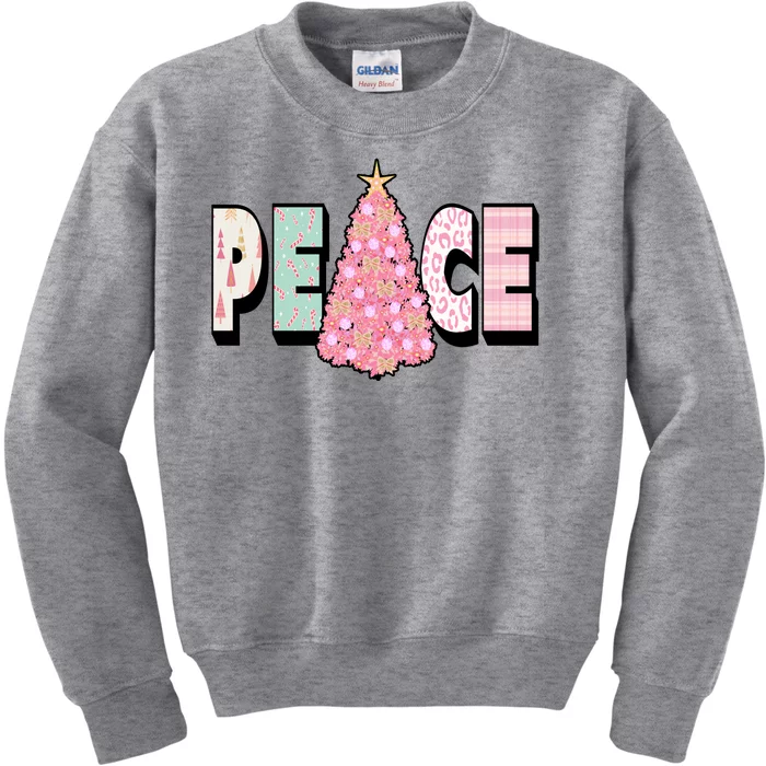 Peace Christmas Cute Holiday Gift Kids Sweatshirt