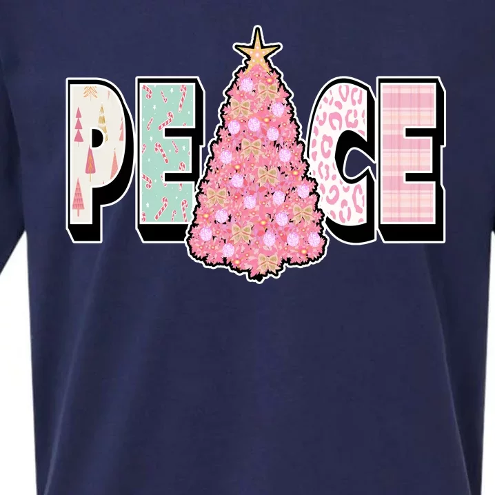 Peace Christmas Cute Holiday Gift Sueded Cloud Jersey T-Shirt