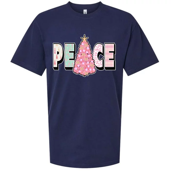 Peace Christmas Cute Holiday Gift Sueded Cloud Jersey T-Shirt