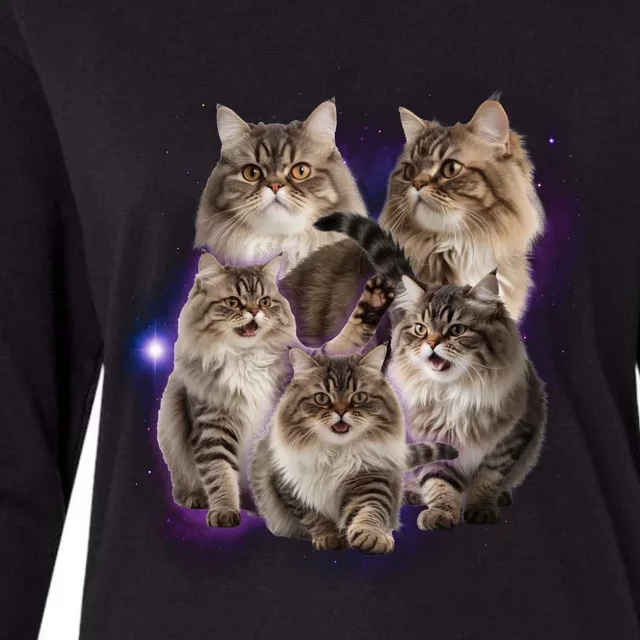 Persian Cats Collage Womens Cotton Relaxed Long Sleeve T-Shirt