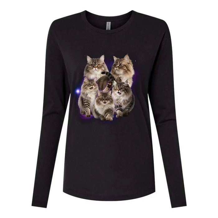 Persian Cats Collage Womens Cotton Relaxed Long Sleeve T-Shirt