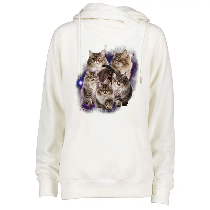 Persian Cats Collage Womens Funnel Neck Pullover Hood