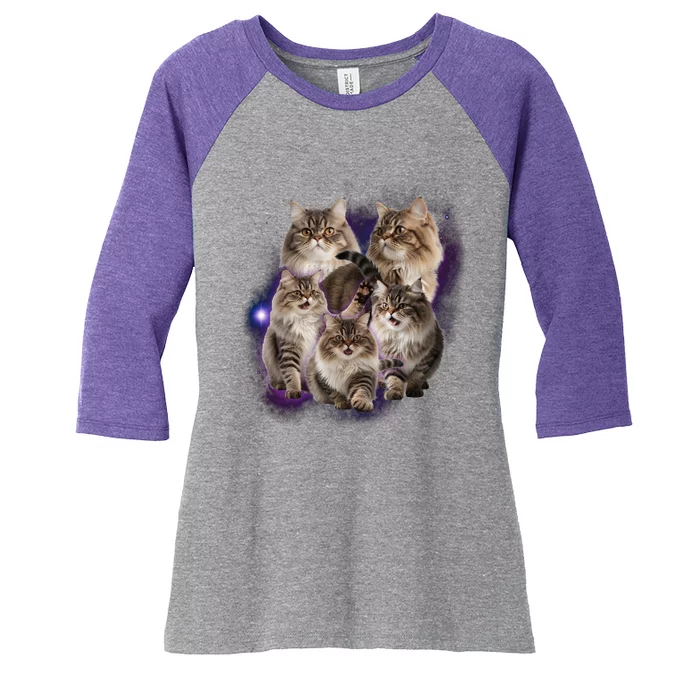 Persian Cats Collage Women's Tri-Blend 3/4-Sleeve Raglan Shirt